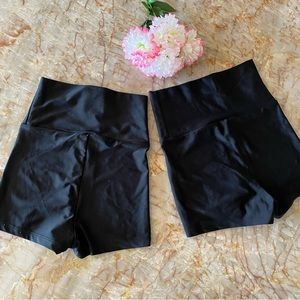 NWOT Natalie Classic Black High Waist  Dance/Exercise/Booty Shorts 2 pair